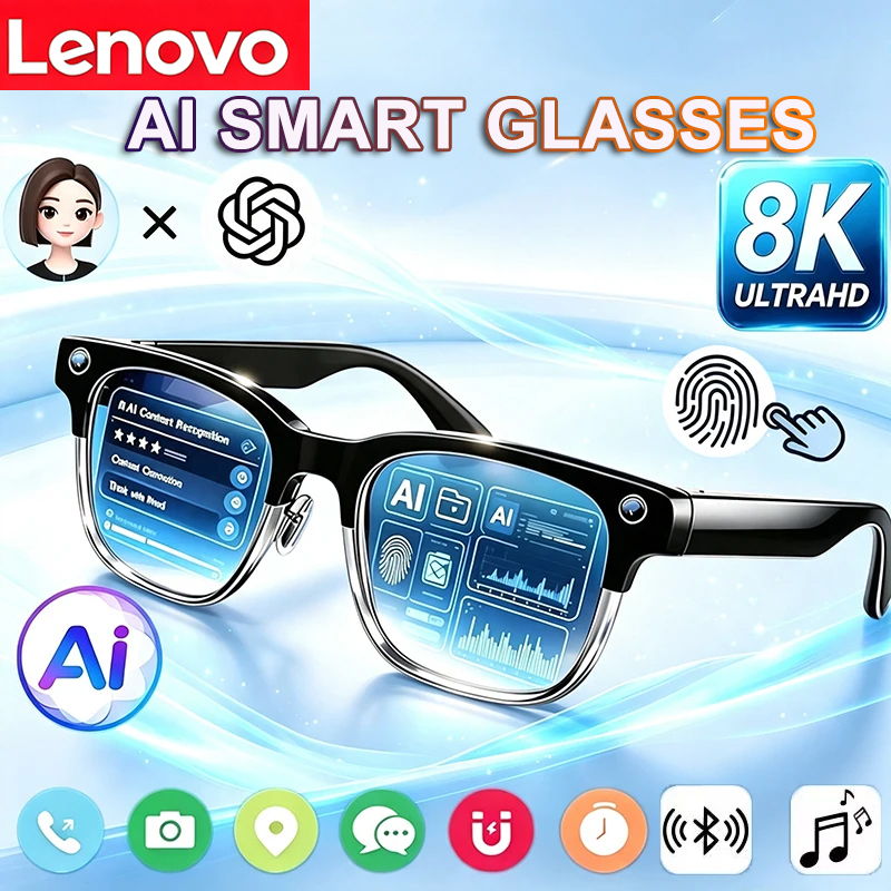 Smart Glasses Ar - Lunettes intelligentes Lenovo 8K HD AI,